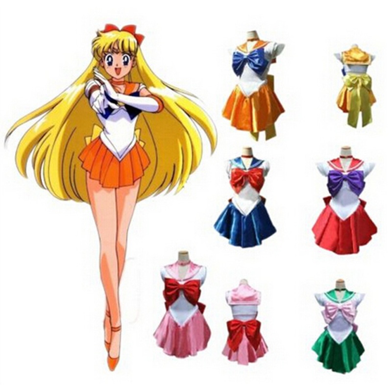 7styles Sailor Moon Cosplay Costume Uniform Fancy Dress Up Sango Minako Amp Neptune Mars Full Set Battleframe