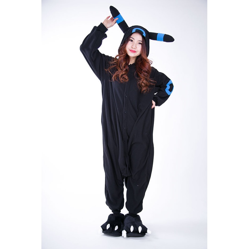 Adult Women And Men Pajamas Anime Cosplay Umbreon Onesies Costume Sleepwear Jumpsuit
