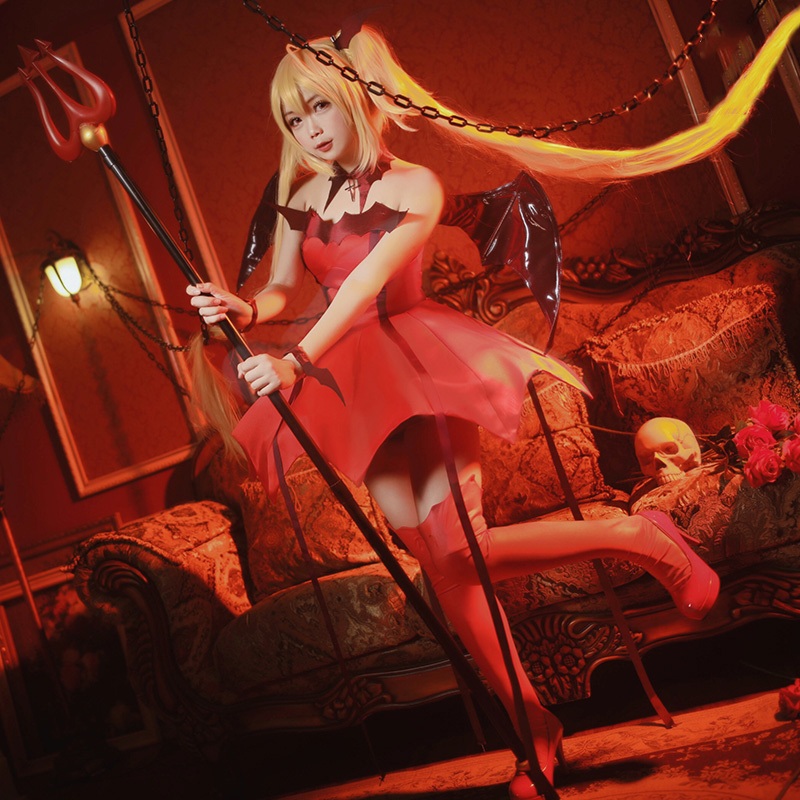 Anime Game Shugo Chara Tsukiyomi Utau Lunatic Charm Red Lolita Uniform Cosplay Costume Lovely Dress