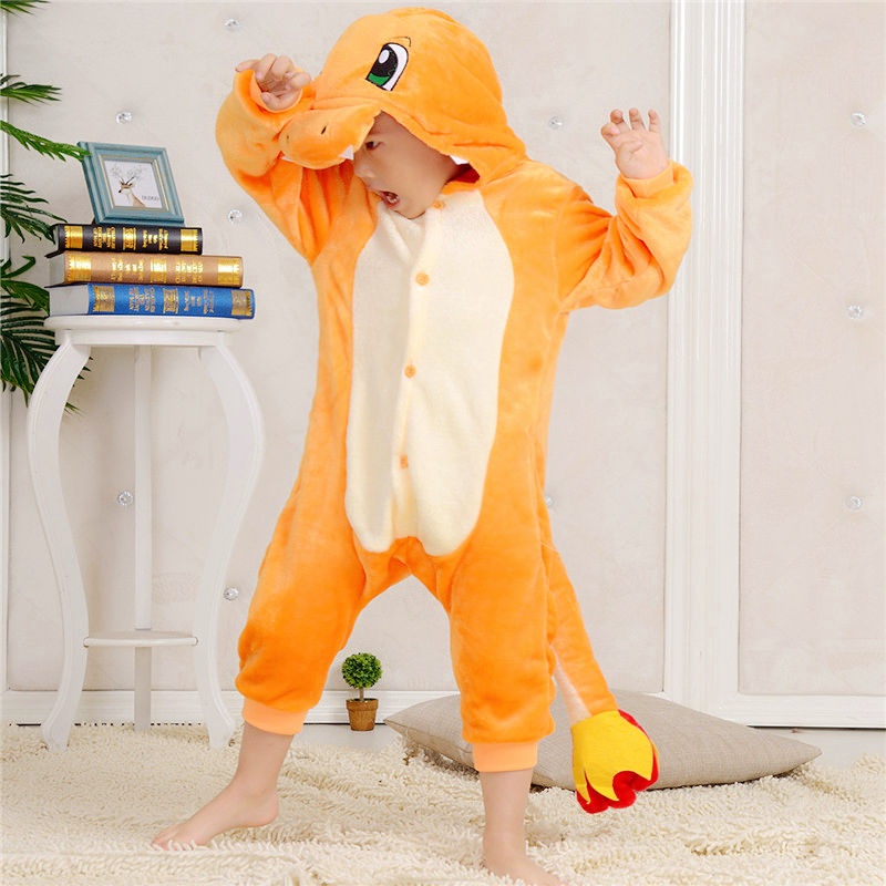 Anime Pajamas Charmander Children Animal Onesies Cosplay Costume Unisex Onesie Kids