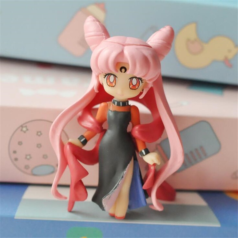 Anime Sailor Moon Doll Black Lady Action Figure Cosplay Costumes Peri Toy Girl Pink