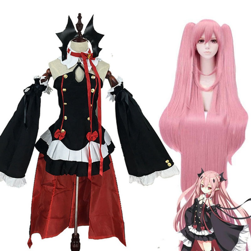 Anime Seraph The End Krul Tepes Wigs Cosplay Costumes Lolita Dress Vampire Uniforms 6pcsset Halloween Party
