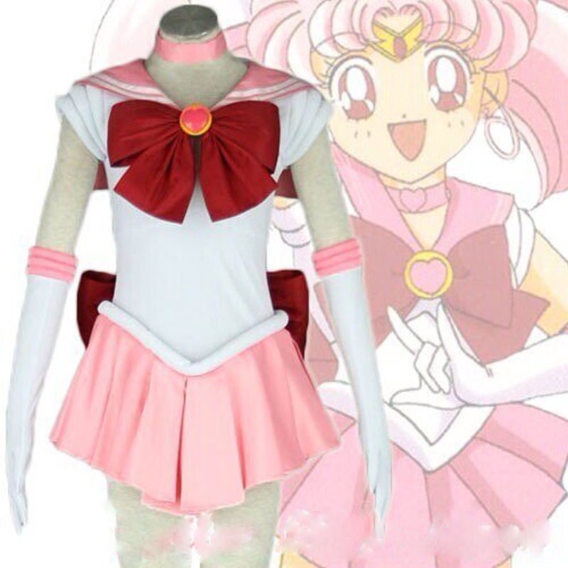 Anime Soldier Sailor Moon Cosplay Costume Female Halloween Party Chibi Usa Pink Princess Costumes