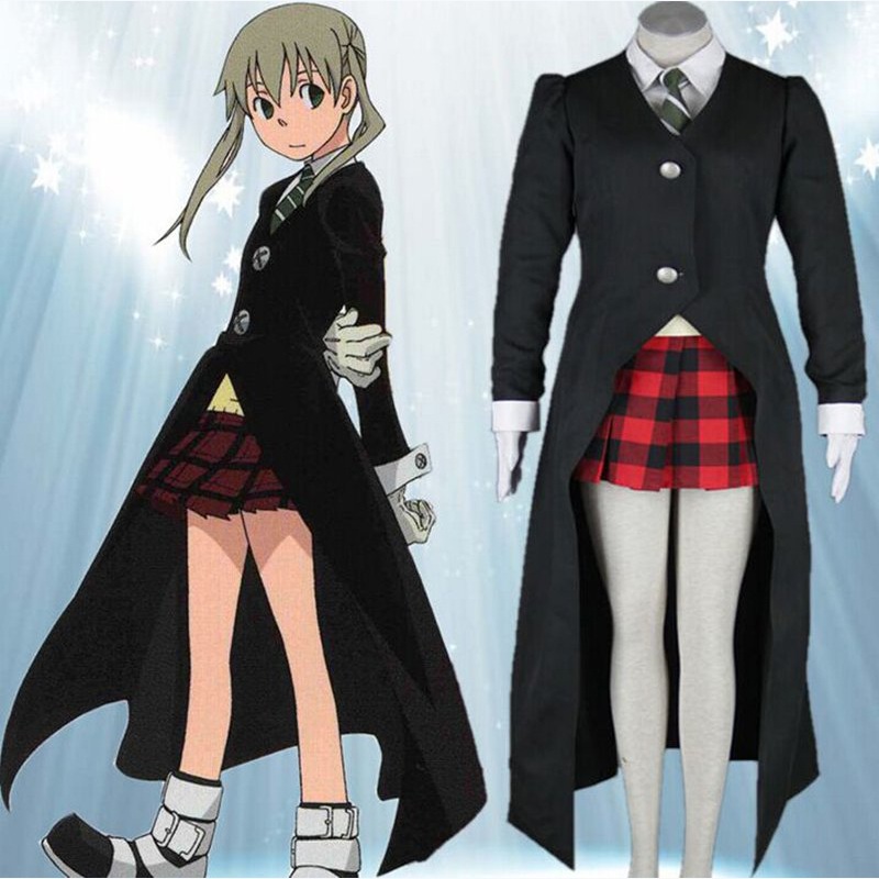 Anime Soul Eater Cosplay Costumes Maka Albarn Uniforms Women Fancy Party Dress Set Halloween