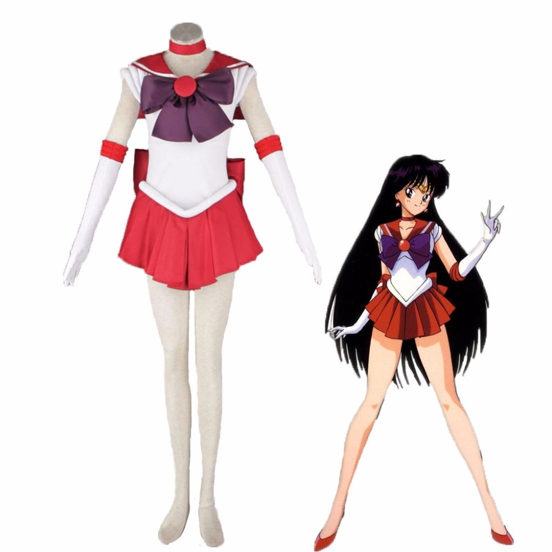 Athemis Anime Sailor Moon Rei Hino Mars Cosplay Costume Custom Made Dress High