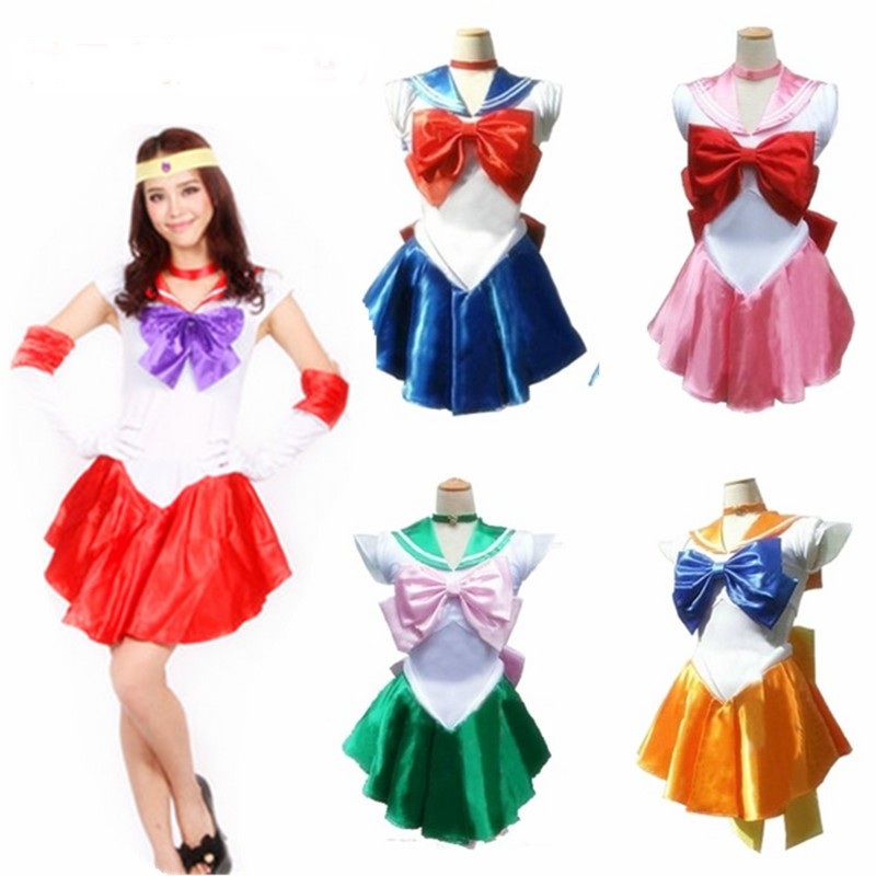 Womens Anime Sexy Sailor Moon Costume Cosplay Dress Girl Halloween Game Stage Bar Cosplayfree