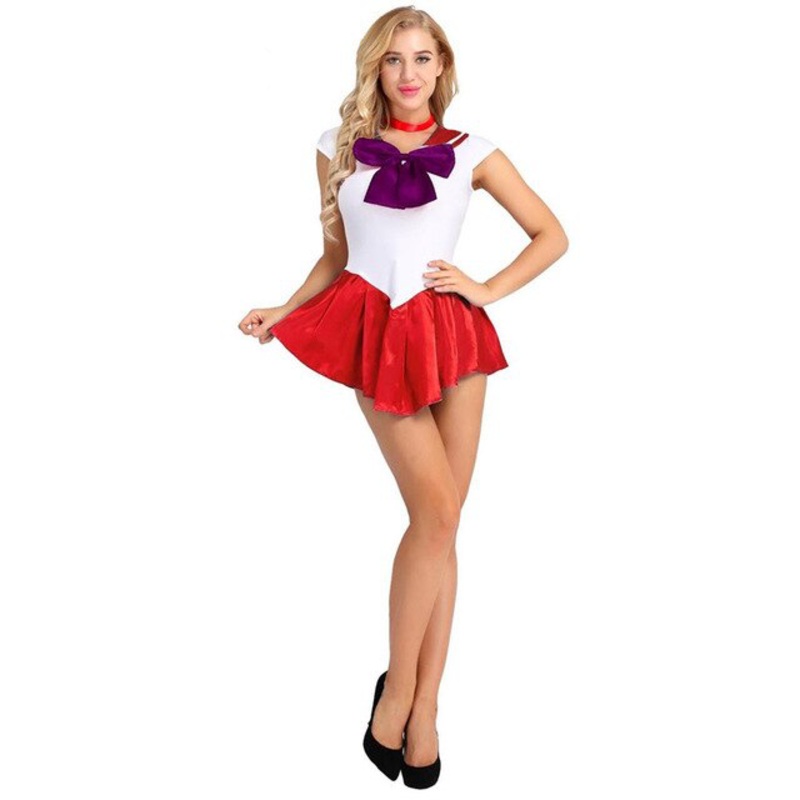 Womens Sailor Moon Cosplay Costume Anime Sexy Dresses Girl Halloween Game Costome Party Bar