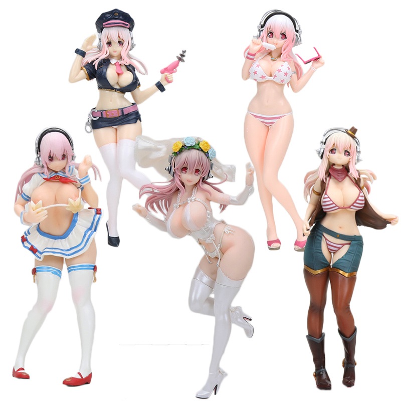 Anime Girl Figure Super Sonico Cosplay Swimsuit Wedding Pvc Action Model Toys