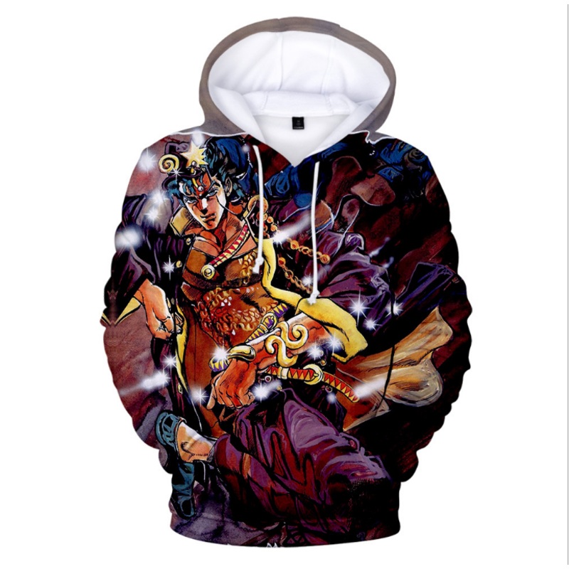 Anime Jojos Bizarre Adventure 3d Print Sweatshirt Hoodies Cosplay Unisex Hip Hop Leisure Costumes