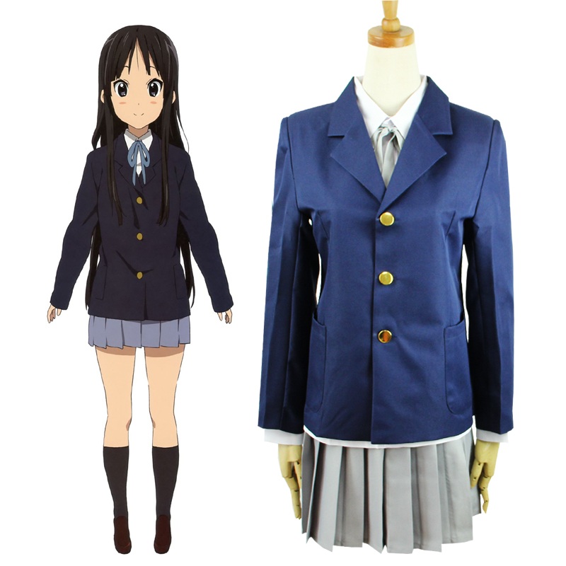 Anime K-on Cosplay Hirasawa Yui Akiyama Mio Japanese Girls School Uniform Halloween Party Costumes Suit