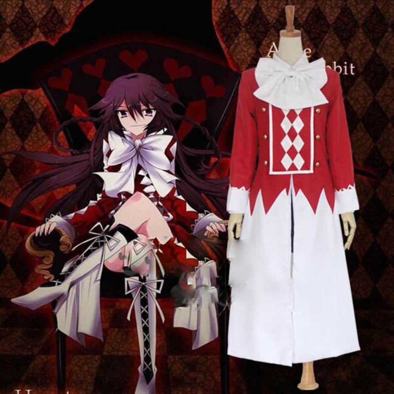 Anime Pandora Hearts Cosplay Alice Black-rabbit Halloween Bloodied Black Rabbit Cos Clothing Full Set Topskirtscoatbow-k