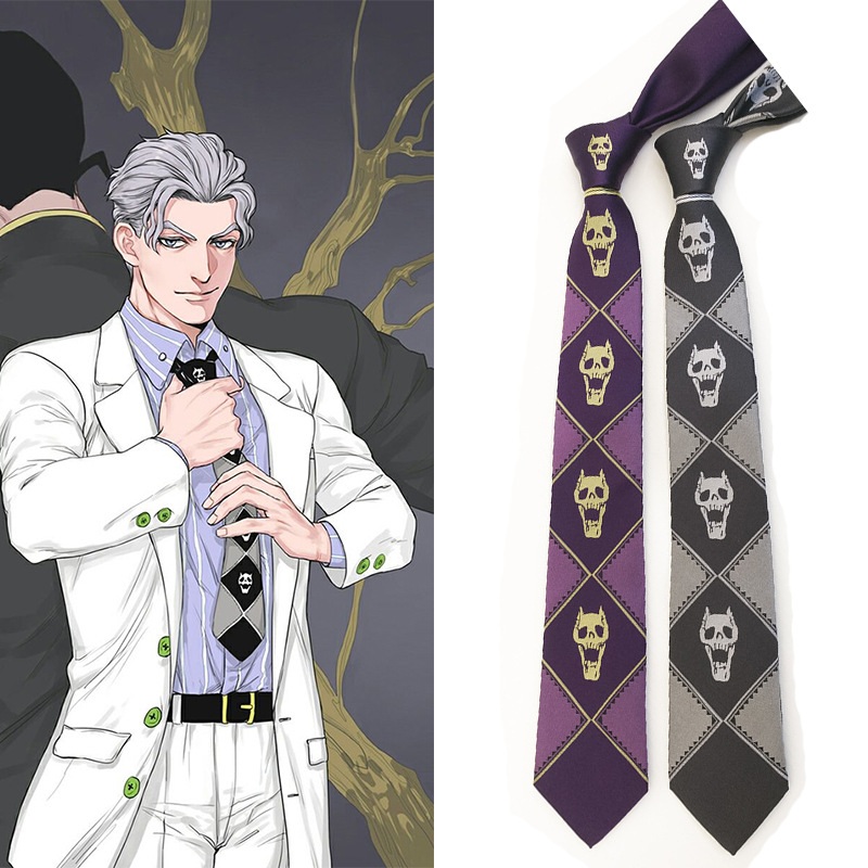 145cm Kira Yoshikage Jojos Bizarre Adventure Skull Neck Tie Cosplay Halloween Costumes