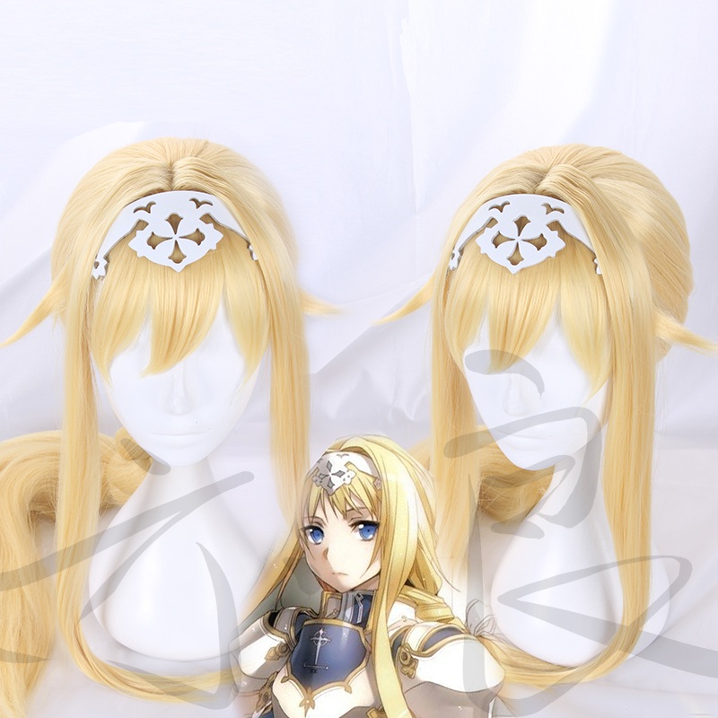 Adult Sword Art Cosplay Wig Alice Synthesis Thirty Blonde Long Braids Synthetic Hair