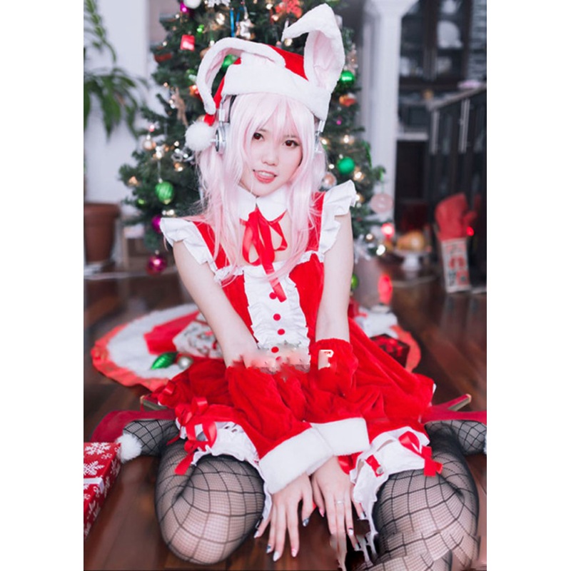 Anime Super Sonico Cosplay Christmas Dress Uniform Costumes Full Set Halloween Costume Women