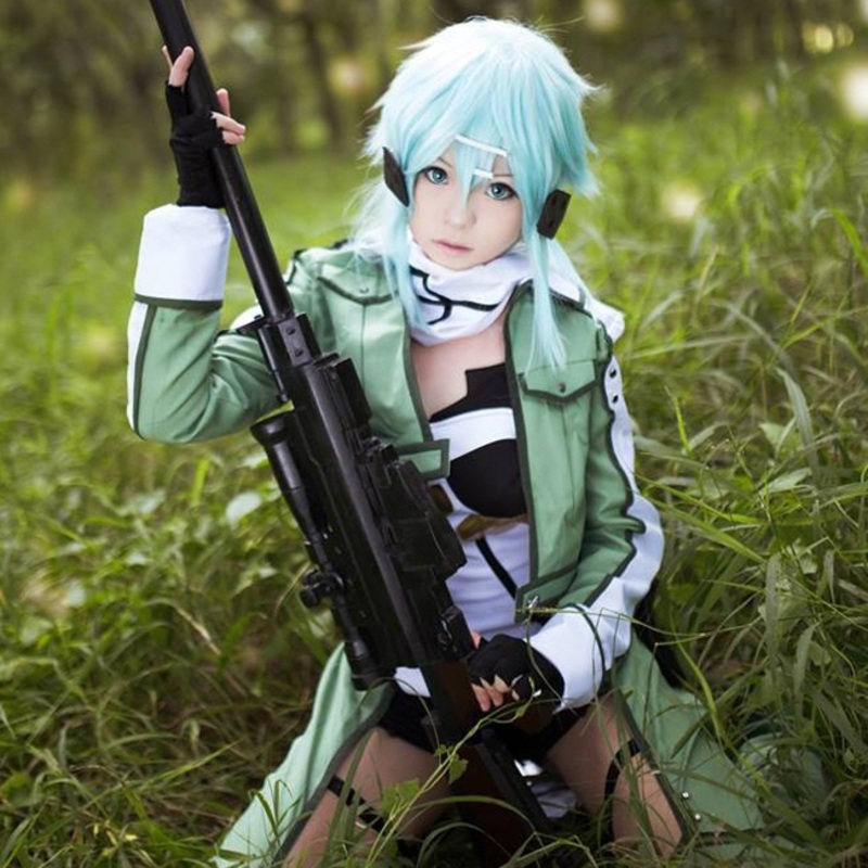 Anime Sword Art Cosplay Asada Shino Costume Military Outfits Women Men Sao Gun Gale Costumes