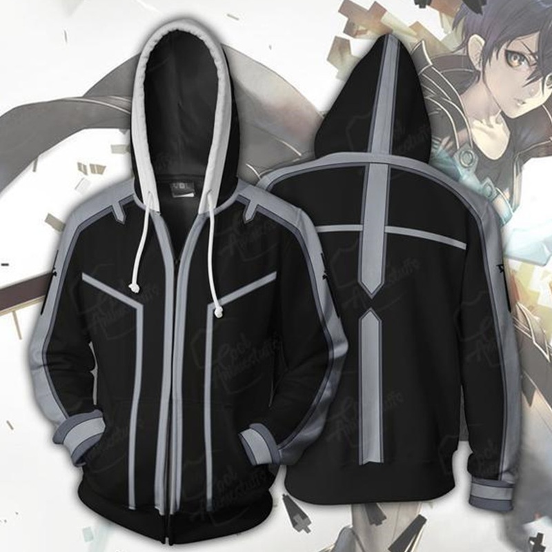 Anime Sword Art Cosplay Kirigaya Kazuto Costume Hoodie Sweatshirts Men Women College