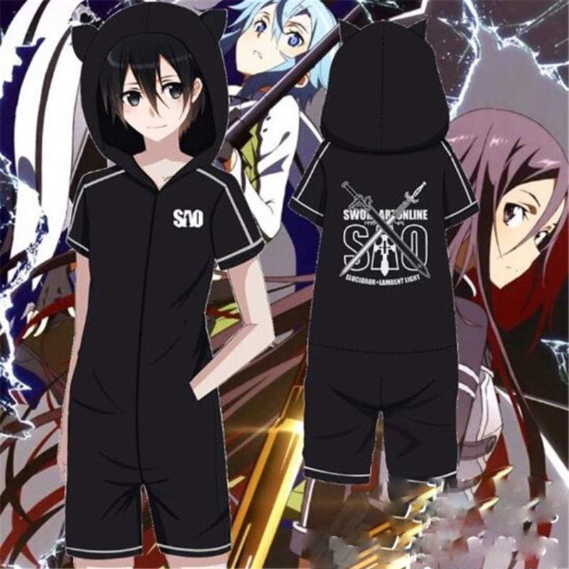 Anime Sword Art Cosplay Kirigaya Kazuto Pure Cotton One-piece Pajamas Couple