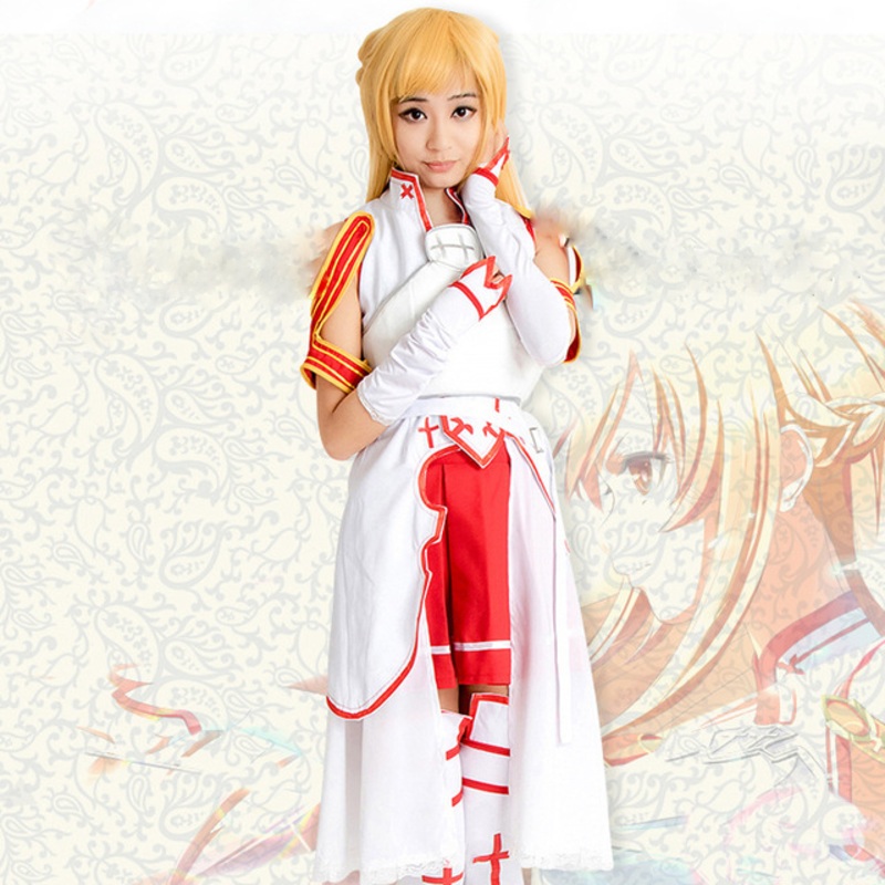 Anime Sword Art Cosplay Yuki Akira Asuna Costume Battle Suit Set Halloween Masquerade Plays