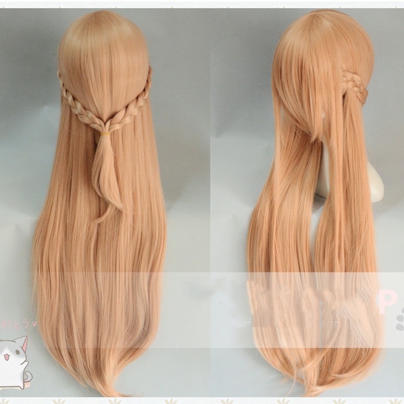 Anime Sword Art Yuuki Asuna Long Wig Cosplay Costume Sao Yuki Women Synthetic Hair Halloween Party Role Play Wigs