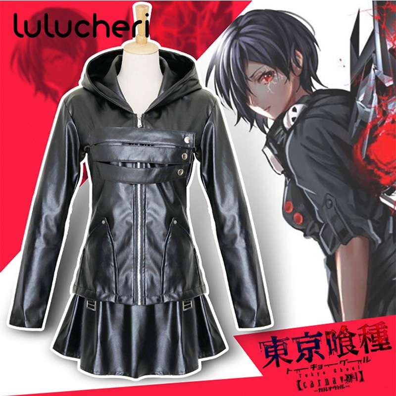 Anime Tokyo Ghoul Kirishima Touka Cosplay Costume Black Uniform Women Girls Battle Suits Halloween Carnival Party Full Set