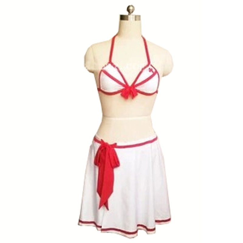 Asuna Yuuki Cosplay Bikini Set Japan Anime Clothing Sword Art Costumes White