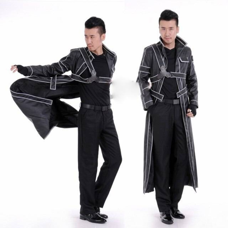Athemis Sword Art Kirito Leather Cosplay Costume Custom Made Jacket