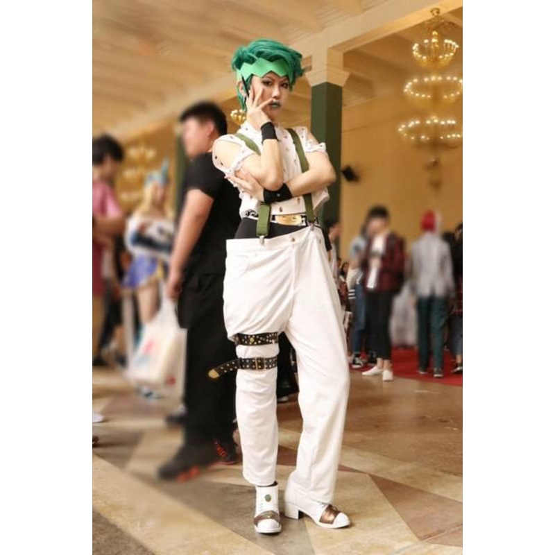 Cosplaydiy Jojos Bizarre Adventure Diamond Unbreakable Cosplay Rohan Kishibe Costume Unisex Suit Halloween Custom Made