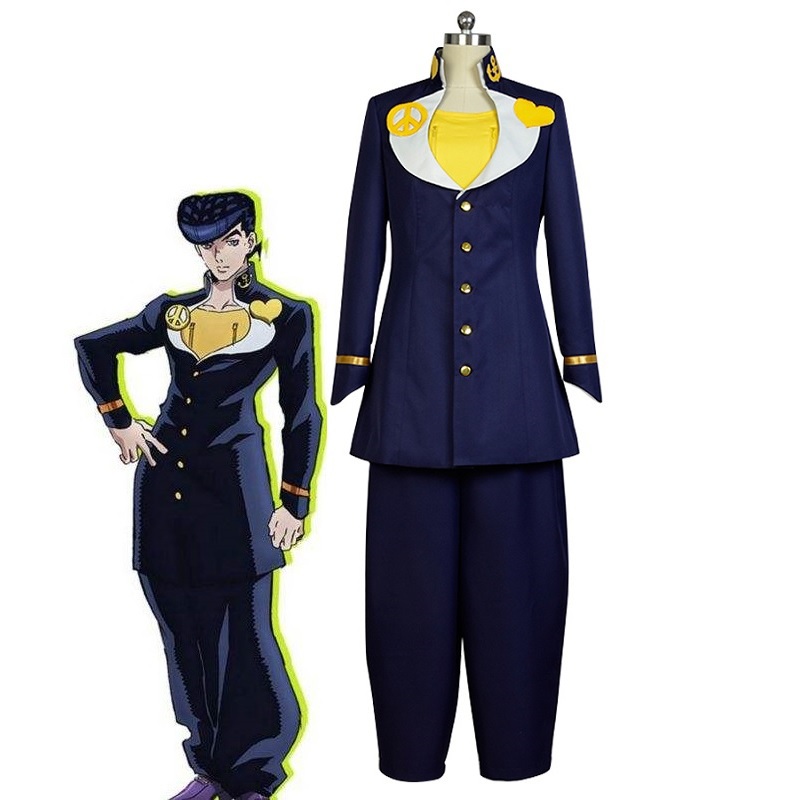 Jojo Jojos Bizarre Adventure Cosplay Higashikata Josuke Costume Anime Outfits Suits Halloween Costumes