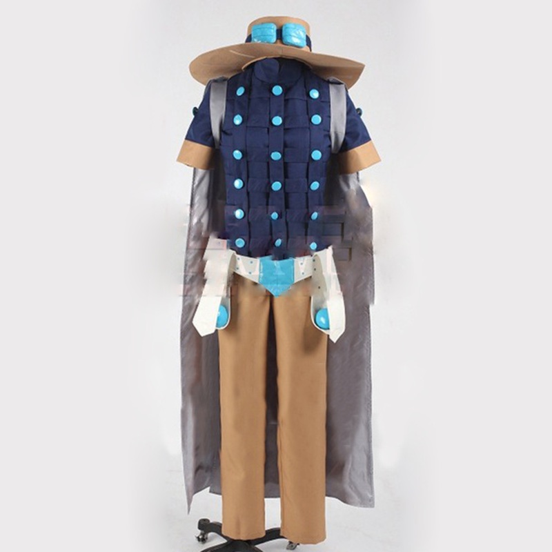 Jojos Bizarre Adventure Steel Ball Run Gyro Zeppeli Cosplay Costume Blue Coat